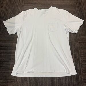 Vineyard Vines Light Blue Short Sleeve Tee Golf Course Graphic Front Pocket